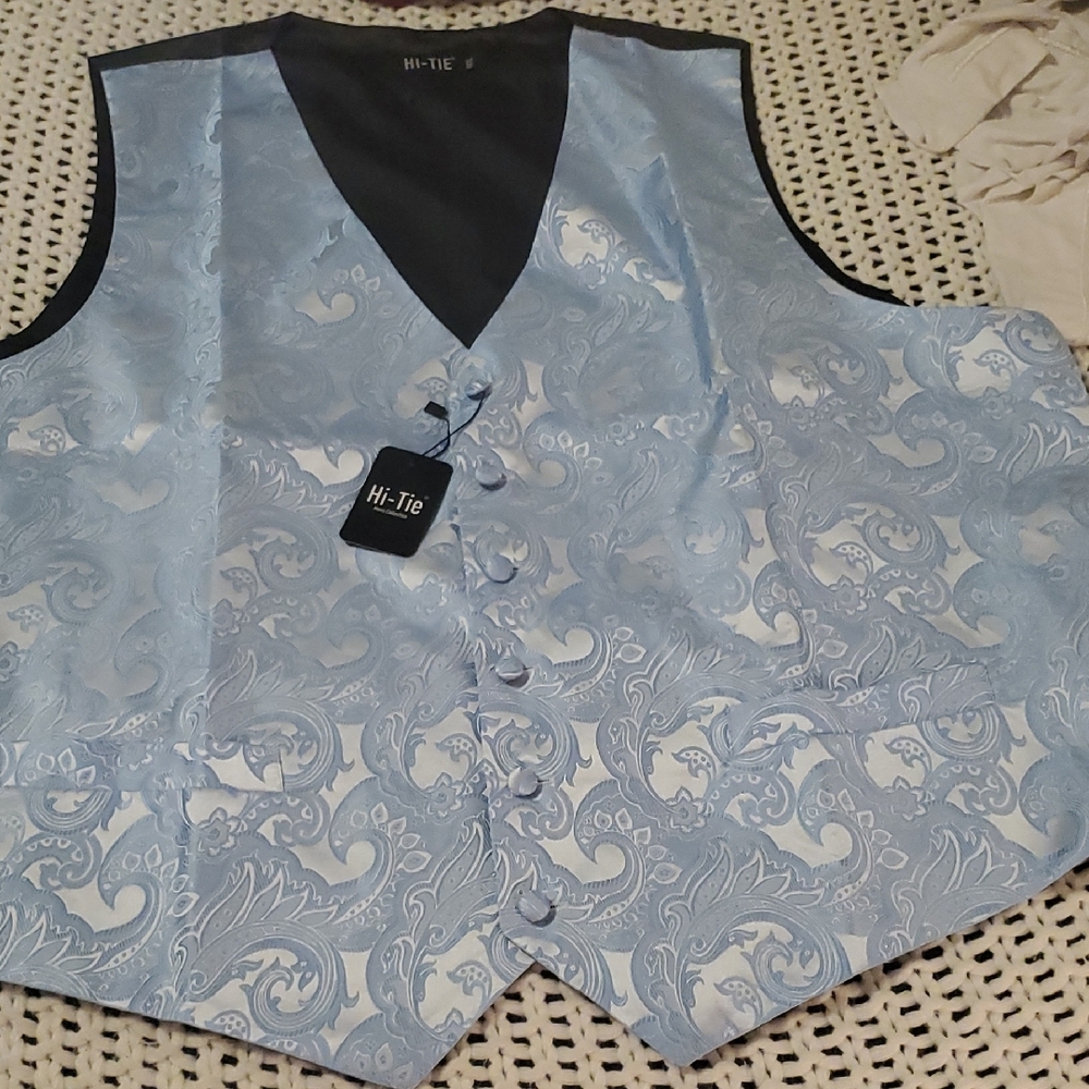 Light Blue Paisley Men's Vest